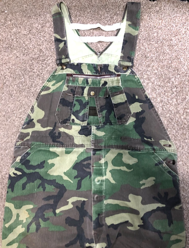 Винтажный комбинезон Liberty двойной передний колено холщовый камуфляж охотничьи нагрудники размер 48x32 - Изображение 2 из 4