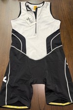 NEW Sparx Tri Suit Mens 2XL Black White Sleeveless Padded Cycling Zip Triathlon