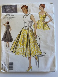 Vintage Vogue 1952 Design Sewing Pattern 2561 Dress Skirt Blouse Size 12-14-16