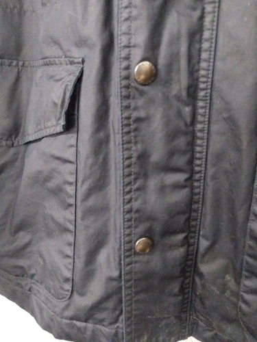 Banana Republic Jacket Men Large Coated Field Coat Wind/Water Repellant Navy EUC - Picture 3 of 5