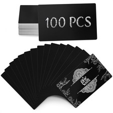 100 Pcs Metal Business Card Blanks - Blank Metal Business Cards for Laser Eng...