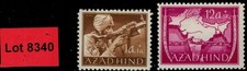 Lot 8340 - Azad Hind - 1943 - Two MNH stamps from the perforated set