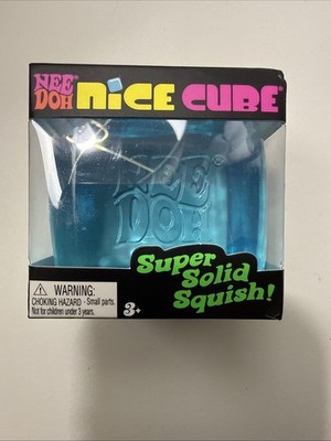 Original Nee Doh Nice Cube - Super Solid Squish! (Blue)- Factory Sealed Needoh