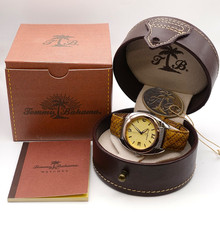 Tommy Bahama TB1032 Men's Watch Rose Gold-Plated Bezel W/ Box & Papers