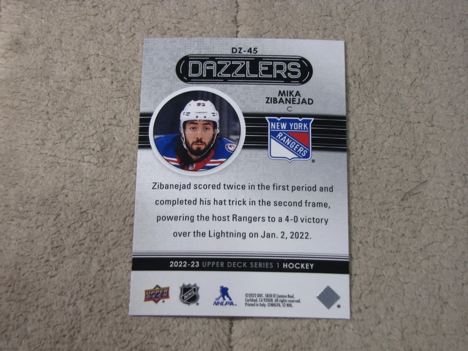 2022-23 Upper Deck Dazzlers Blue #DZ45 Mika Zibanejad - $0.99 SALE - Image 2 of 2