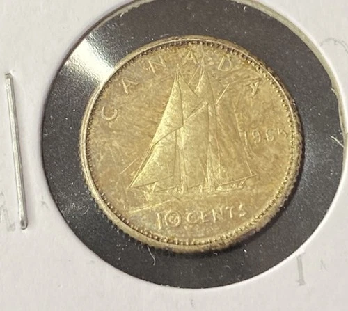 1965 Canada 10 Cents Dime 0.8000 Silver ASW 0.06 Oz Coin Free Shipping