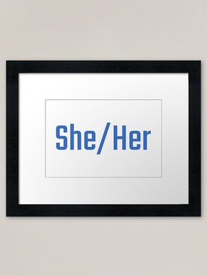 Sie/Her (blau) Gerahmter Kunstdruck Gerahmtes Wandbild Poster Leinwanddruck Bild