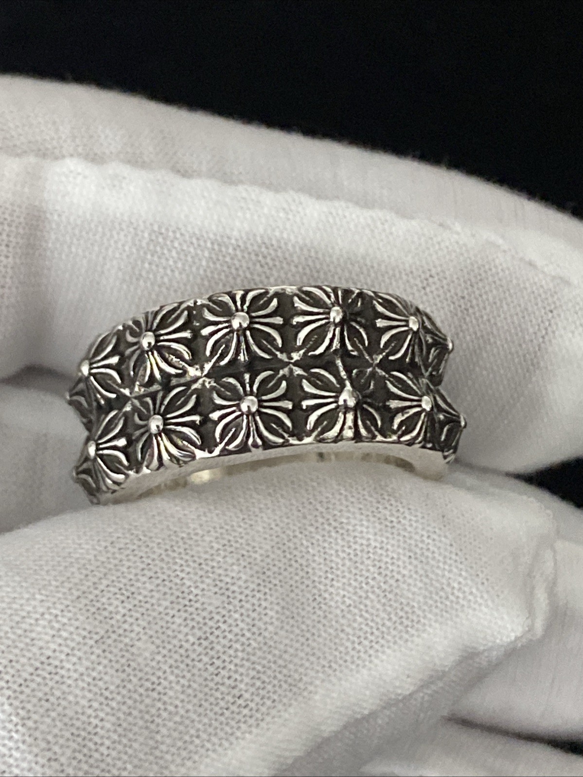 Chrome Hearts Time E Double Stack Cross Ring Size… - image 4