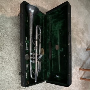 This is a vintage King Liberty trumpet produced by the H.N. White Company