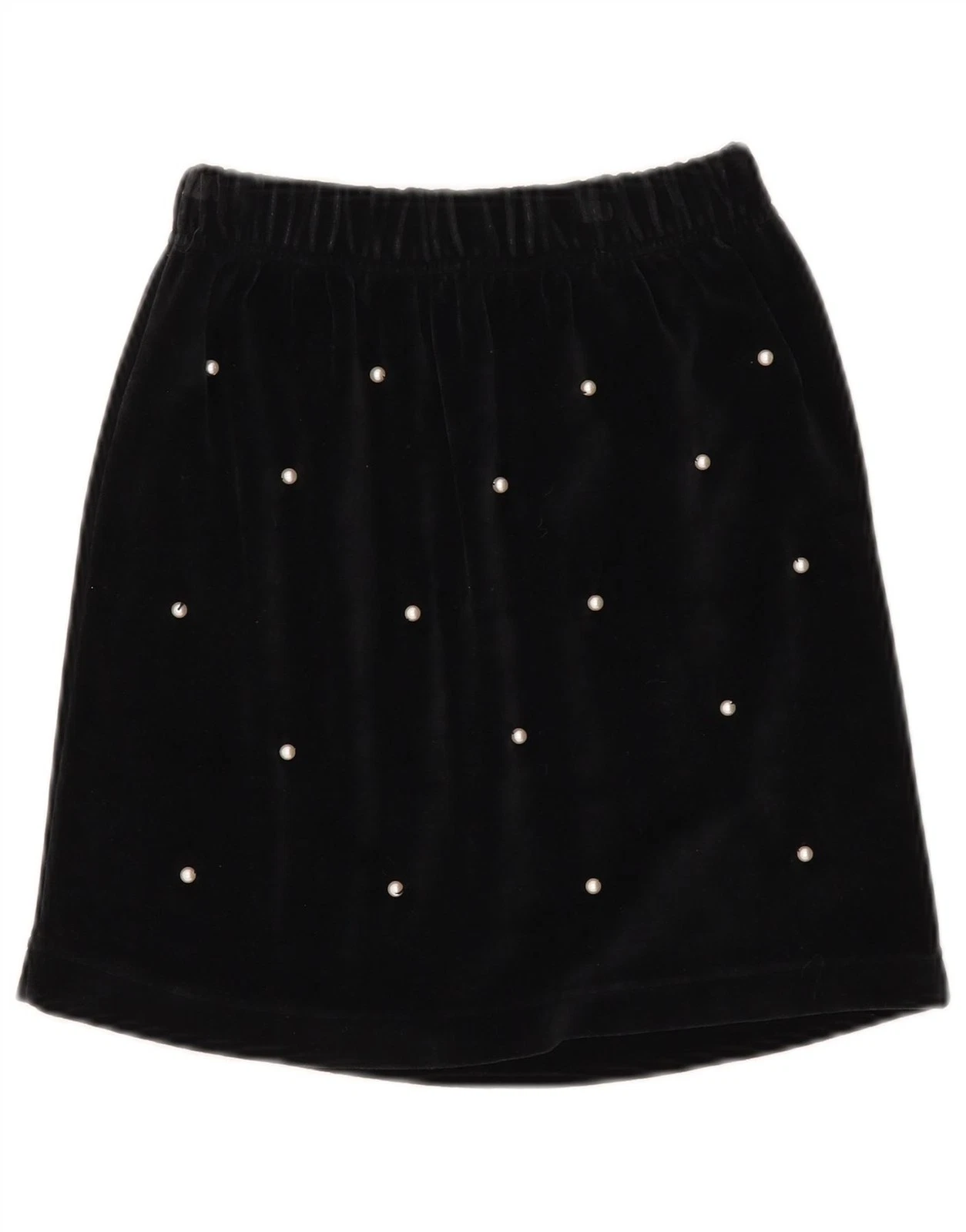 Kenny Womens Velvet Mini Skirt W30 Medium Black Cotton BJ07