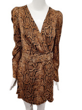 Zara Snake Print Wrap Dress with Belt - Size M