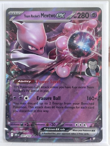 Team Rocket's Mewtwo ex 081/182 Sv10: Destined Rivals Holo - Afbeelding 1 van 2