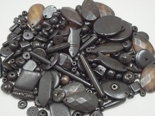 250 PCS ASSORT CHOCOLATE BROWN BUFFALO BONE BEADING BEADS 1/2 LB 201D