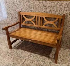 Wooden Garden Bench Small Patio Furniture 2 Seater Outdoor Park Deck Love Chair