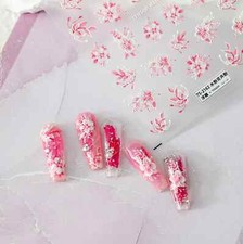 Cute Dreamy Pink Flower Nail Art Stickers TS-2161, TS-2162 