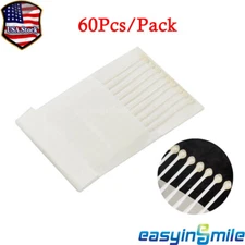 60Pcs Dental Disposable Sticky Applicators Bendable Plastic with Adhesive 10cm