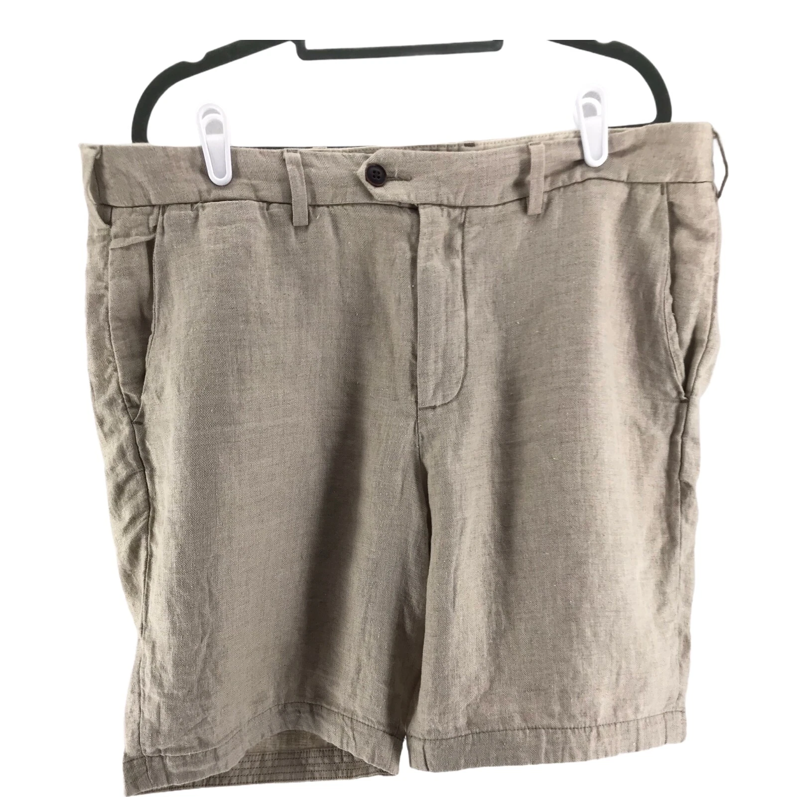 Abercrombie & Fitch Shorts 100% Linen Casual Walking Beige Sand Men's Size 36