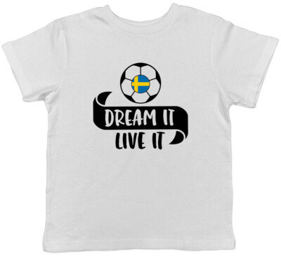 Fußballmannschaft mit Schweden Flagge Kinder Kids T-Shirt Jungen Mädchen