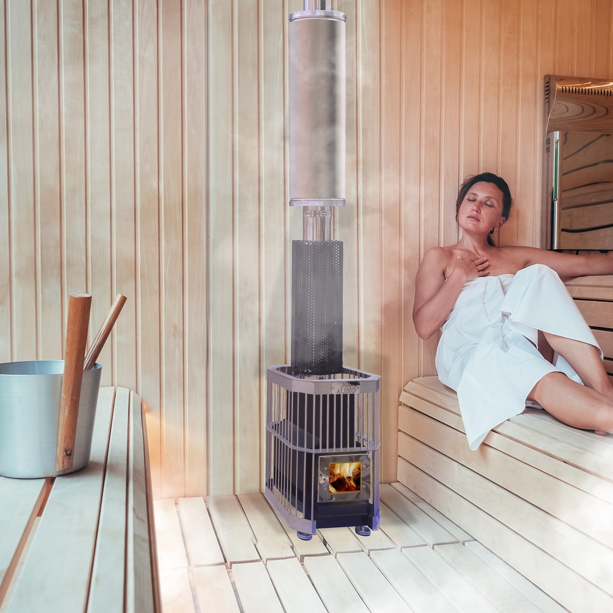 ALEKO Wood Burning Sauna Heater Chimney Kit Equivalent 9-15 kW Electric  Heater 703980261965 | eBay