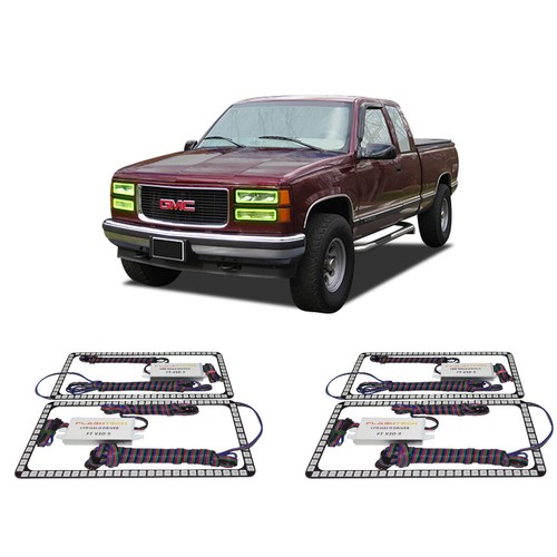 Bright Green Angel Eye Headlight Halo kit for GMC C1500 88-98
