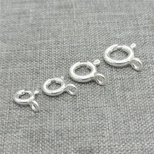 20pcs of 925 Sterling Silver Spring Ring Clasps w/ Open Loop 5mm 6mm 7mm 8mm - Picture 4 of 5