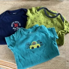 Carter's Short Sleeve Snap Close Body Suits Lot Of 3