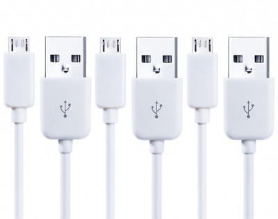 3-Pack Micro USB Charger Charging Sync Data Cable for LG Android Cellphone