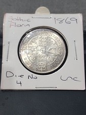 One Florin Gothic Victoria 1869 UK Britain Florin VERY HIGH GRADE