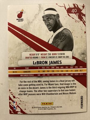LeBron James 2010 2010-2011 Rookies Stars Card #40 (4732)