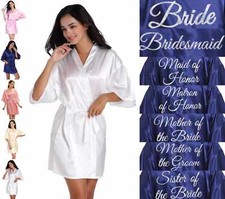 Bride Robes Lady Silk Satin Bridesmaid Wedding Party Short Morning Dressing Gown