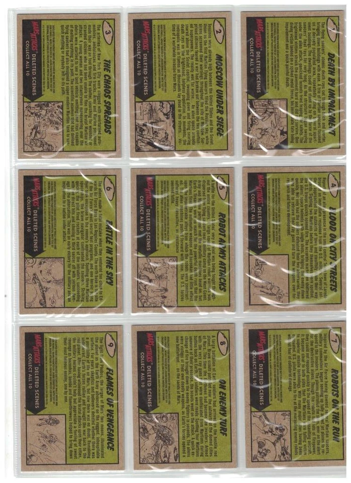 2012 Mars Attacks Heritage Cards Chase Set de 10 tarjetas de escenas eliminadas Foto 2 de 4