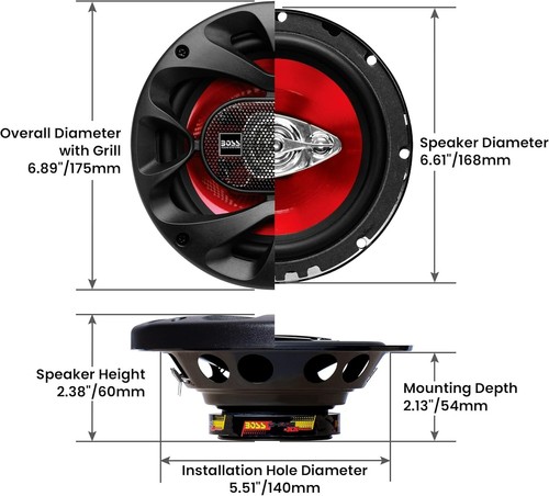 Chaos Series 6.5 Inch Car Door Speakers - 300 Watts Pair, 3 Way, Full Range, ... - Picture 5 of 7