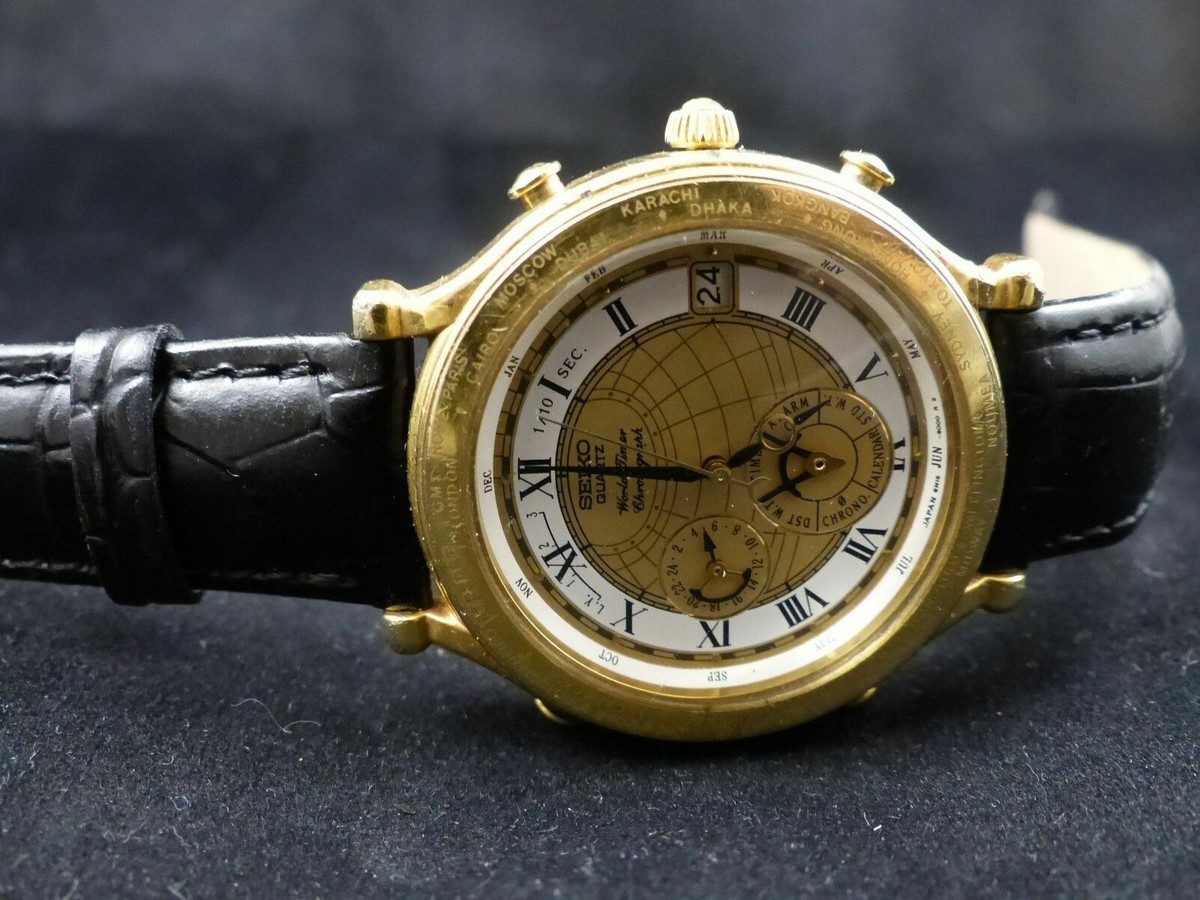 希少 SEIKO セイコー 6M15-9000 ワールドタイマー クロノグラフ 希少 SEIKO セイコー 6M15-9000 ワールドタイマー クロノグラフ