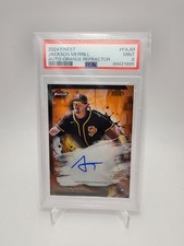 2024 Topps Finest #FAJM Jackson Merrill (RC) Auto Orange Refractor/ 25 PSA 9...