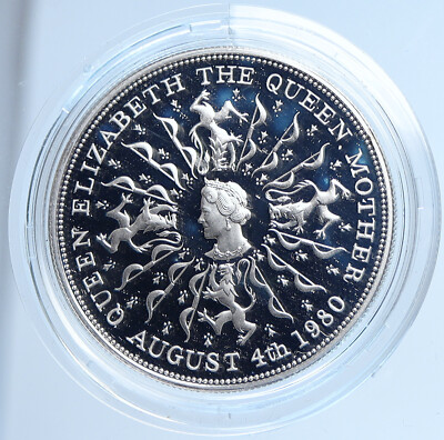 1980 GREAT BRITAIN Elizabeth II Birthday Old PROOF SILVER 25 Pence
