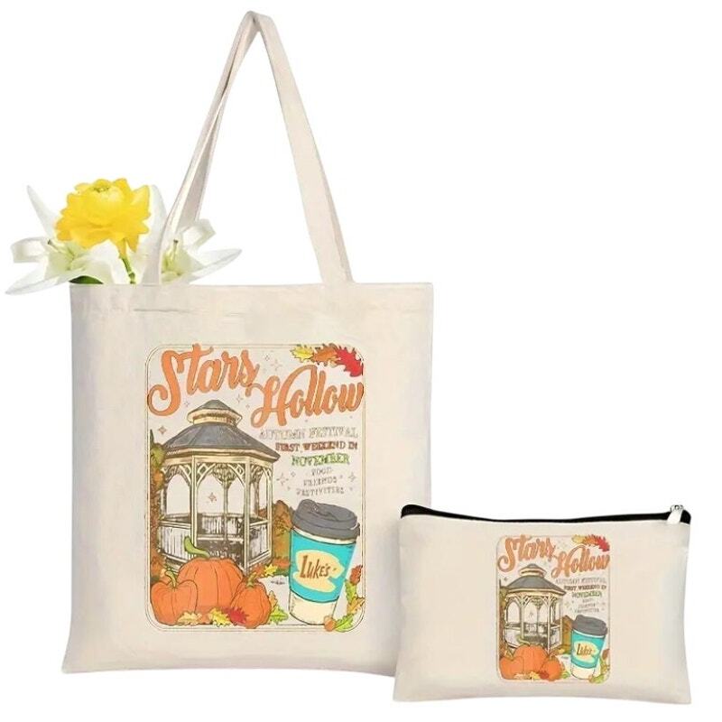 Gilmore Girls Stars Hollow Lukes Canvas Tote Bag and Cosmetic Pouch 2pc Set