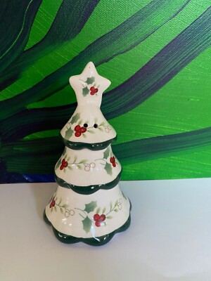 Pfaltzgraff Winterberry Christmas Tree Salt Shaker, New without box