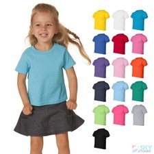 Unisex Toddler Kids Basic Cotton Jersey Tee Plain Crew Neck T-Shirt 3301T 3301J