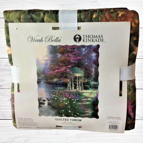 Be Still and Know Garden of Prayer Thomas Kinkade Psalm 46:10 Quilted Throw - Picture 4 of 4