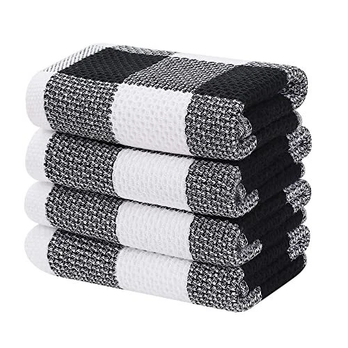 Black and white check bath towels sale