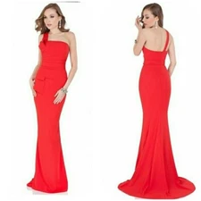 NWT Terani Couture One Shoulder Straight Neck Column Gown Size 12 Retail $275