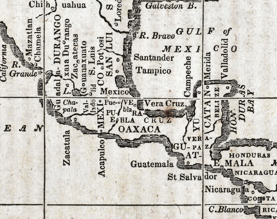 1830 Nathan Hale Map Mexico United States Texas New Albion California Yucatan - Image 3 of 3