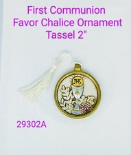 12 FIRST COMMUNION FAVORS TASSEL PRIMERA COMUNION RECUERDOS White ROUND resin