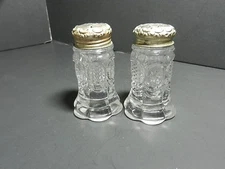 US Glass The States Salt Pepper Set Clear EAPG 3 1/4" T ca 1905-1908