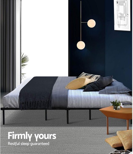 Queen Metal Bed Frame with Headboard(Base Only), Metal Platform Bed with Easy As - Picture 7 of 8