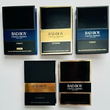 Carolina Herrera Bad Boy Cologne Collection Sample Spray Vial 5pc Set