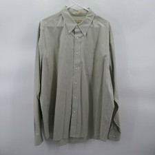 Eddie Bauer Men's XL Wrinkle Resistant Button Down Solid Beige EUC