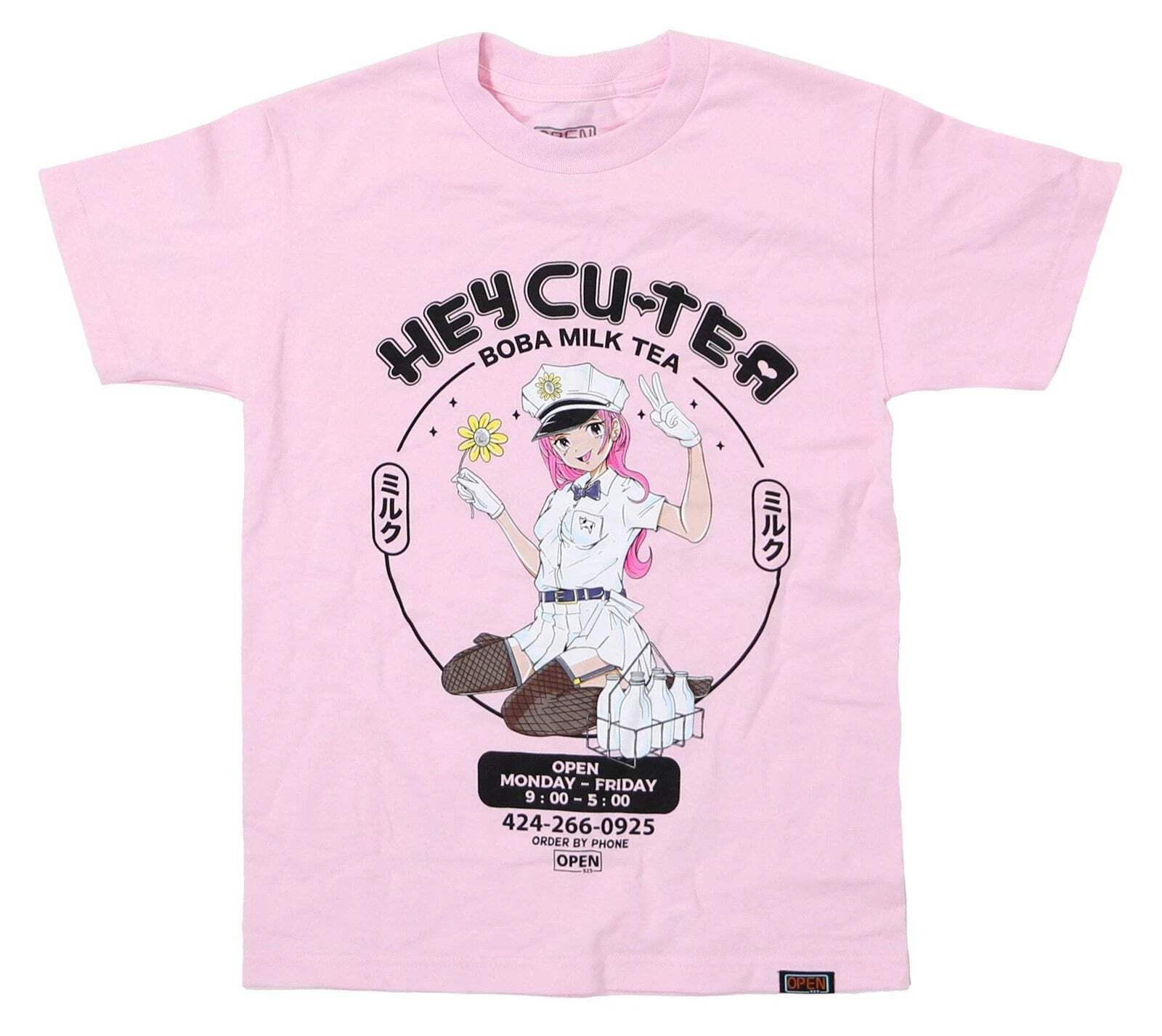 Открытая мужская футболка 925 Hey Cu-Tea SST Pink Унисекс