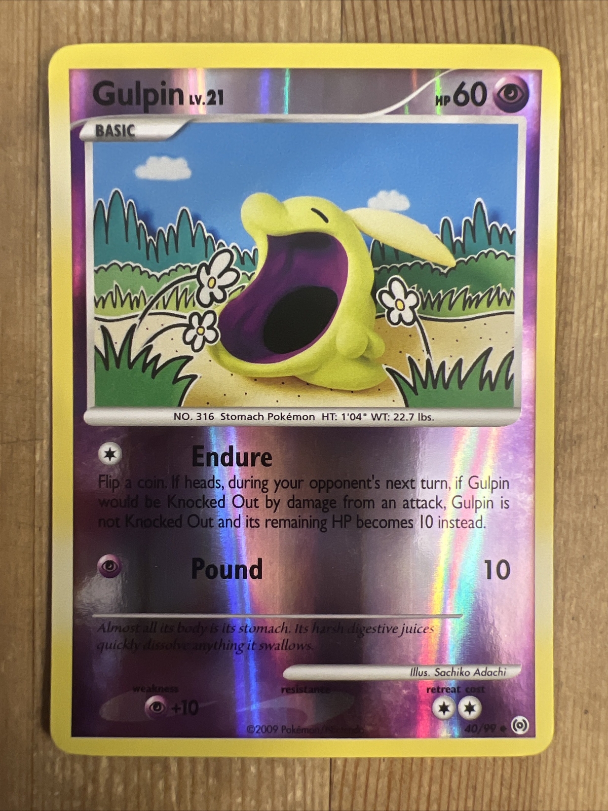 Pokemon - 1x Gulpin 40/99 - Reverse Holo Platinum Arceus VLP