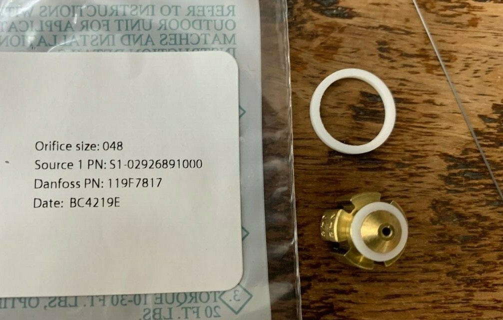 DANFOSS FLOW CHECK PISTON KIT .048 ORIFICE 119F7817 REFRIGERANT